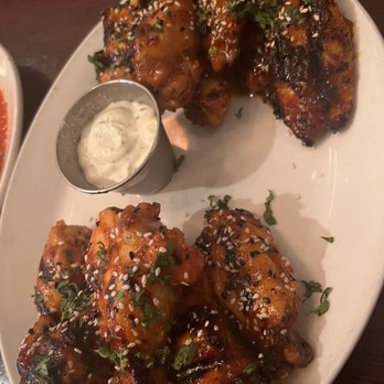 Edina Grill - Grilled smoked sesame seasoned wings. You can definitely taste the smoke in the wings. The ranch was nice and thick too. - American Near Me - Edina, Minnesota