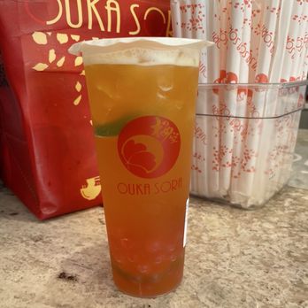 Ouka Sora - Virginia Beach - Peach green tea and strawberry popping bubbles - Japanese Near Me - Virginia Beach, Virginia Ouka Sora - Virginia Beach - Peach green tea and strawberry popping bubbles - Japanese Near Me - Virginia Beach, Virginia