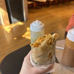Burro-itos - Basic breakfast burrito with potato, egg, cheese and chorizo