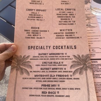 Sunset 89 - Cocktail menu - Asian Fusion Near Me - Page, Arizona