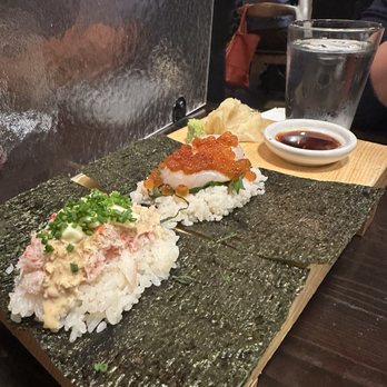 Mensho - Kani hand roll and ikura/hotate handroll - Ramen Near Me - Oakland, California