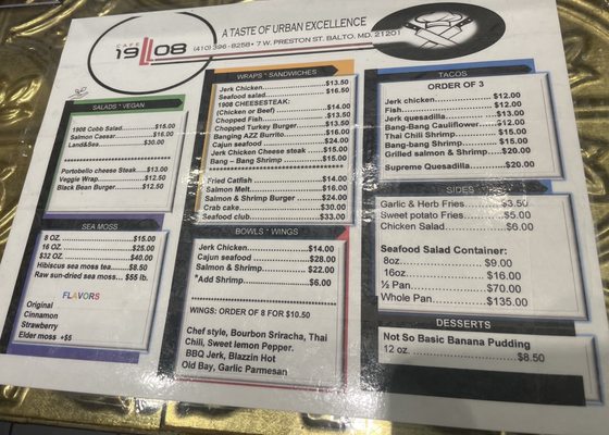 Menu photo 5 Cafe 1908 Baltimore, MD