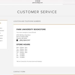 Park University Bookstore