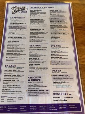 Menu photo 2 Yeagers Down Home Denham Springs, LA Menu photo 2 Yeagers Down Home Denham Springs, LA