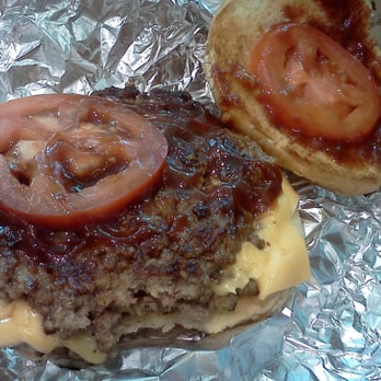 Five Guys - Cheeseburger with tomatoes and bbq sauce. - Burgers Near Me - Culver City, California