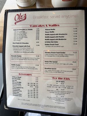 Menu photo 2 Ole's Waffle Shop Alameda, CA