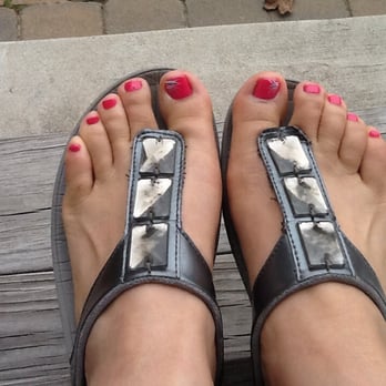 Kim's Nail Salon - Pedi with a little silver bling to go with my silver shoes. - Nail Salons Near Me - Hasbrouck Heights, New Jersey