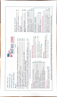 Menu photo 2 Mas Que Chimi Grants Pass, OR