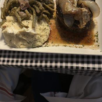 Royers Round Top Cafe - Jud's Great Steak + Mashed Potato Casserole + Green Beans - Cafes Near Me - Round Top, Texas Royers Round Top Cafe - Jud's Great Steak + Mashed Potato Casserole + Green Beans - Cafes Near Me - Round Top, Texas