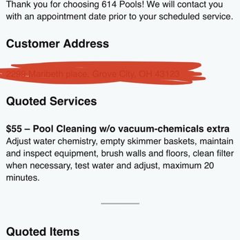 614 Pools - Quote for $55 - Pool Cleaners Near Me - Columbus, Ohio