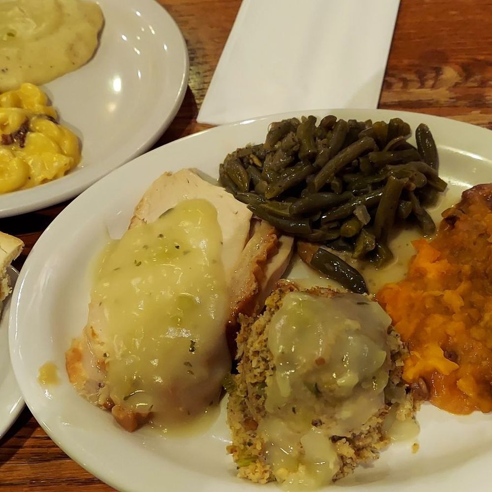 Cracker Barrel Old Country Store - Thanksgiving day dinner includes pumkin pie but not the side of mashed potatoes and Mac n cheese - American Near Me - Newport, Tennessee Cracker Barrel Old Country Store - Thanksgiving day dinner includes pumkin pie but not the side of mashed potatoes and Mac n cheese - American Near Me - Newport, Tennessee