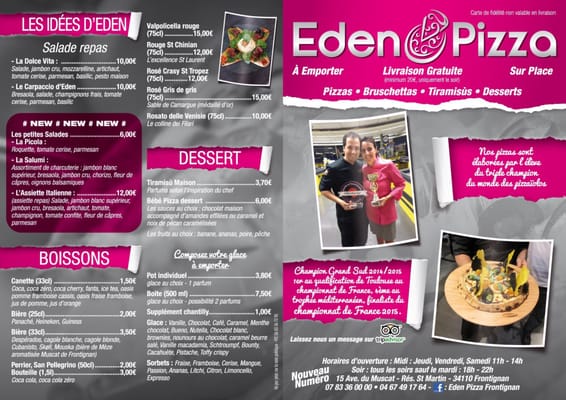 Menu photo 1 Eden Pizza Frontignan, 34
