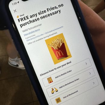 McDonald's - Happy Fry Day! Get a Free large order of fries with the mobile app! My kids are using their devices to get 4 FREE orders of Large FRIES! - Fast Food Near Me - Shelby Twp, Michigan