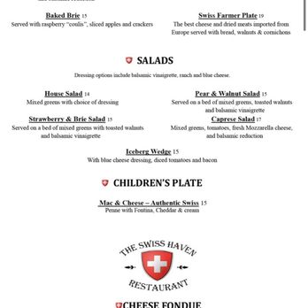 The Swiss Haven - Menu - Fondue Near Me - Breckenridge, Colorado The Swiss Haven - Menu - Fondue Near Me - Breckenridge, Colorado