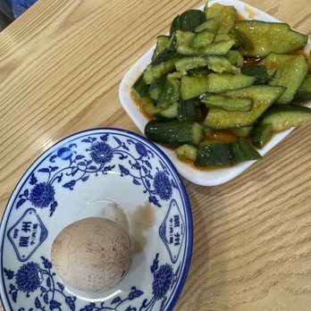 1919 Lanzhou Beef Noodle - Marinated Tea Egg & Cucumber Salad - Chinese Near Me - Arcadia, California