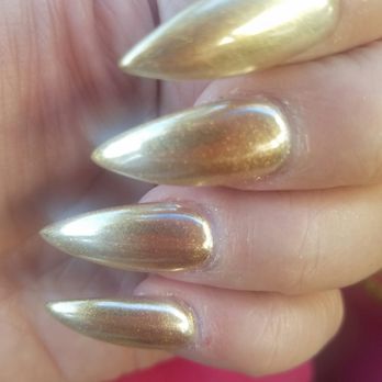 Pampered Hands - Gold chrome nails - Nail Salons Near Me - Los Angeles, California Pampered Hands - Gold chrome nails - Nail Salons Near Me - Los Angeles, California