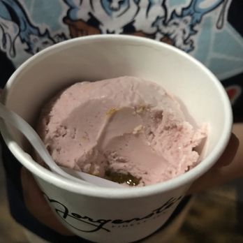 Morgenstern's - Strawberry ice cream with pistachio pesto "jam" peeking through the middle - Ice Cream & Frozen Yogurt Near Me - New York, New York Morgenstern's - Strawberry ice cream with pistachio pesto "jam" peeking through the middle - Ice Cream & Frozen Yogurt Near Me - New York, New York
