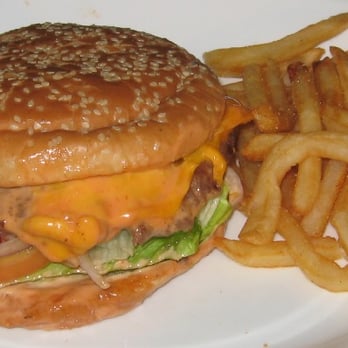Legends Burgers - Legend's Double Cheeseburger with extra cheese, dressing and small portion of their fries! So fantastic! - Burgers Near Me - Upland, California Legends Burgers - Legend's Double Cheeseburger with extra cheese, dressing and small portion of their fries! So fantastic! - Burgers Near Me - Upland, California
