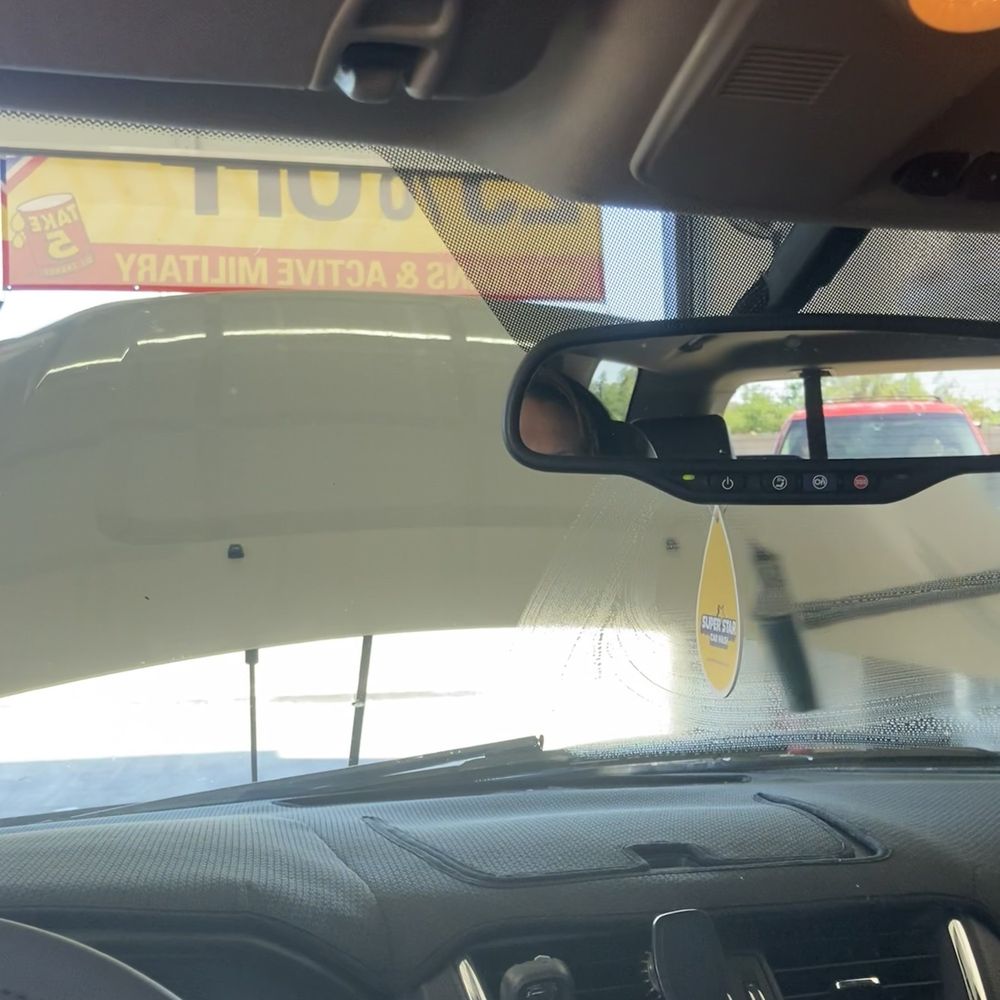 Getting my windshield cleaned! Getting my windshield cleaned!