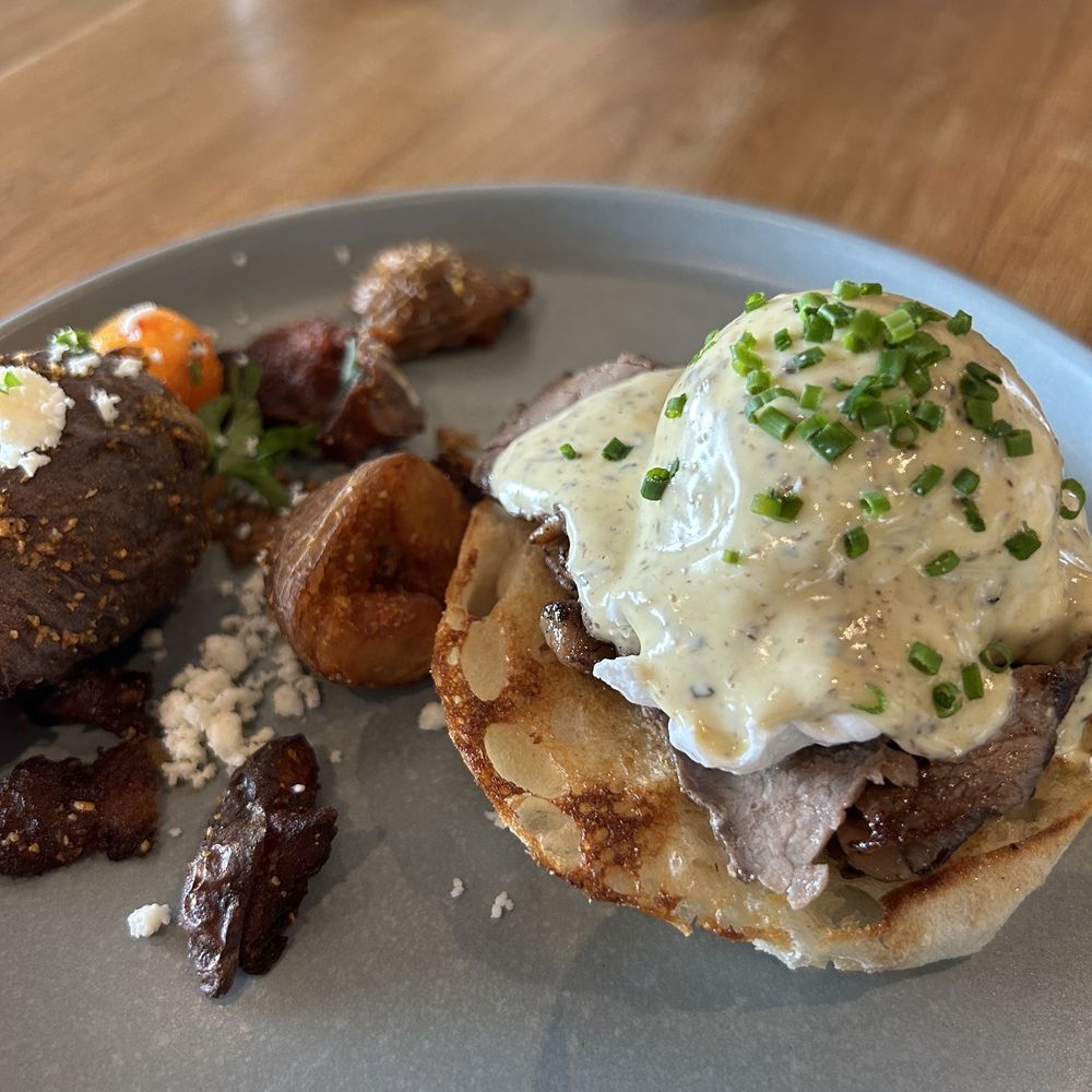 Quince Riverside - Half portion of Truffle Benedict - Desserts Near Me - Fort Worth, Texas Quince Riverside - Half portion of Truffle Benedict - Desserts Near Me - Fort Worth, Texas