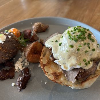 Quince Riverside - Half portion of Truffle Benedict - Desserts Near Me - Fort Worth, Texas
