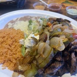 Beef fajitas - lunch menu