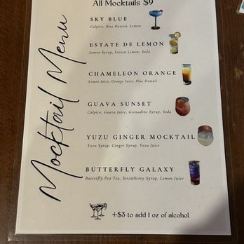 Wasuta Pasta - Mocktail menu - Japanese Near Me - Richmond, British Columbia
