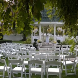 Greene Gables - The garden area set up for a wedding around the gazebo.