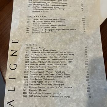 Maligne - Wine list - New American Near Me - Seaside, California Maligne - Wine list - New American Near Me - Seaside, California