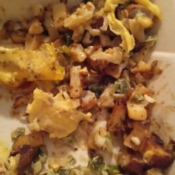 Omelette and potatoes so good