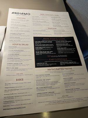 Menu photo 1 Andiamo Pasta and Chops Clinton Township, MI Menu photo 1 Andiamo Pasta and Chops Clinton Township, MI