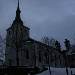 Erlöserkirche - Winterabend-Dämmerung im alten Stadtkern von Lüdenscheid