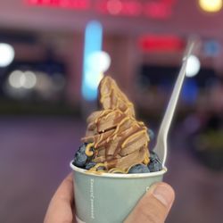 Pressed Juicery - Chocolate Freeze with blueberries, almond butter and chocolate drizzle.