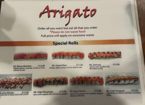 Menu photo 8 Arigato Edgewater, NJ