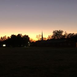 Haynes Avenue Baptist Church - 12/3/19. Tuesday evening. Walking the dog with the kids. The view of the back of the church as the sun sets on one of the last days of 2019.