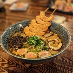 Tonkotsu Ramen with an extra order of shrimp