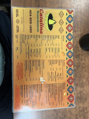 Menu photo 1 Catalina Mexican Restaurant Hapeville, GA