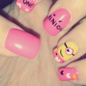 New York Nails - One in a Minion Valentine nails! - Nail Salons Near Me - Las Vegas, Nevada