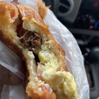 Coffee Fusion - Bacon, sausage, egg and cheese croissant. They did it again - Sandwiches Near Me - Murfreesboro, Tennessee