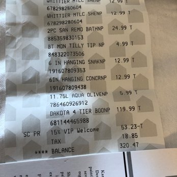 At Home - Purchase receipt - Furniture Stores Near Me - Seekonk, Massachusetts