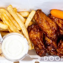 You’re Such A Jerk Wings - Six Piece BBQ With, House Seasoned Fries, Celery & Carrots, Ranch and, Ketchup