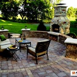 Landscape Charlie - Great backyard with Anchor products.  Stone Age Fireplace, Britton pavers and Brisa Free Standing seat walls.
