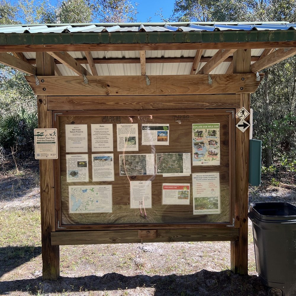 Bell Creek Nature Preserve - Entrance with trail information - Hiking Near Me - Riverview, Florida