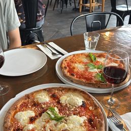 Margherita and Calabrese pizzas Margherita and Calabrese pizzas