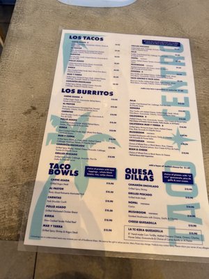 Menu photo 1 TACO CENTRO San Diego, CA