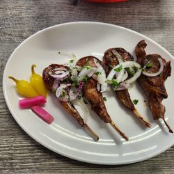 Ani's Chicken - Lamb chops $17.99 Aug. 2025. Yum!