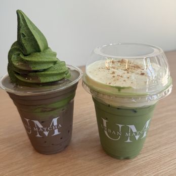 Urban Matcha - Hojicha latte with matcha soft serve and the banana matcha latte - Desserts Near Me - Castro Valley, California Urban Matcha - Hojicha latte with matcha soft serve and the banana matcha latte - Desserts Near Me - Castro Valley, California