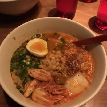 RAMEN-SAN - Kimchi & Fried Chicken ramen minus the sesame chili - Ramen Near Me - Chicago, Illinois RAMEN-SAN - Kimchi & Fried Chicken ramen minus the sesame chili - Ramen Near Me - Chicago, Illinois