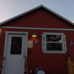 Bar-B-Que Chef's Smokehouse - Side door, as seen from picnic table seating