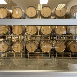 Stottle Winery - Barrels of wine you can see from tasting room.